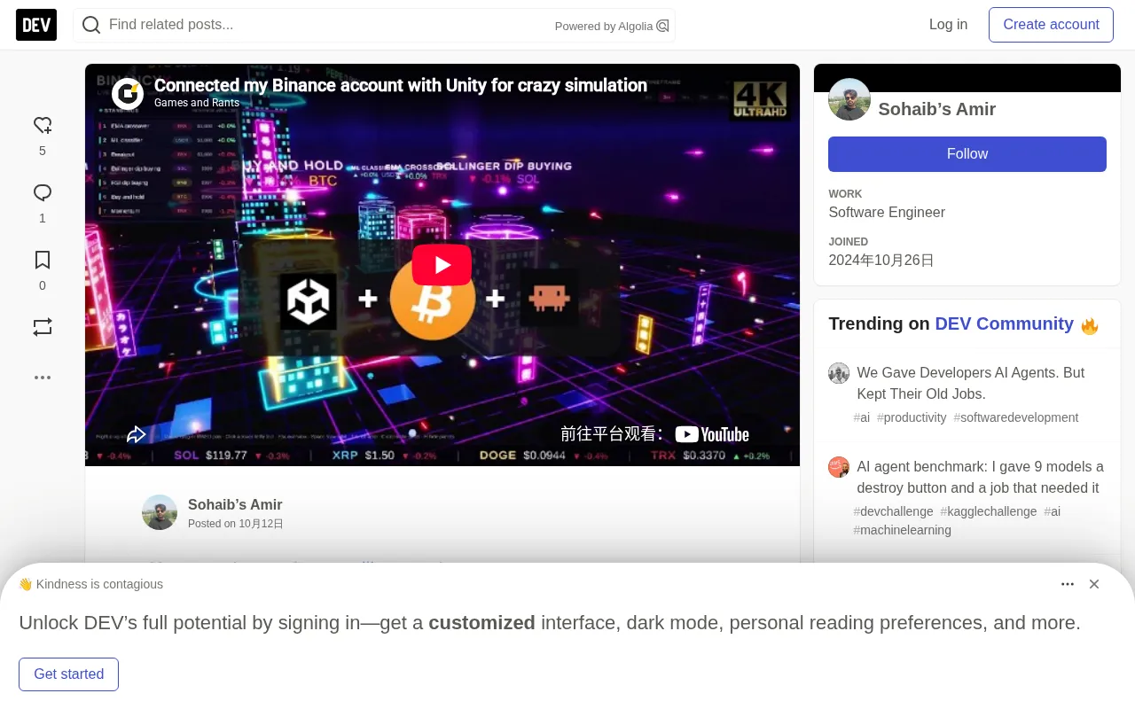 Building a Crypto Trading Bot with Python and Unity: A Visual Neon City