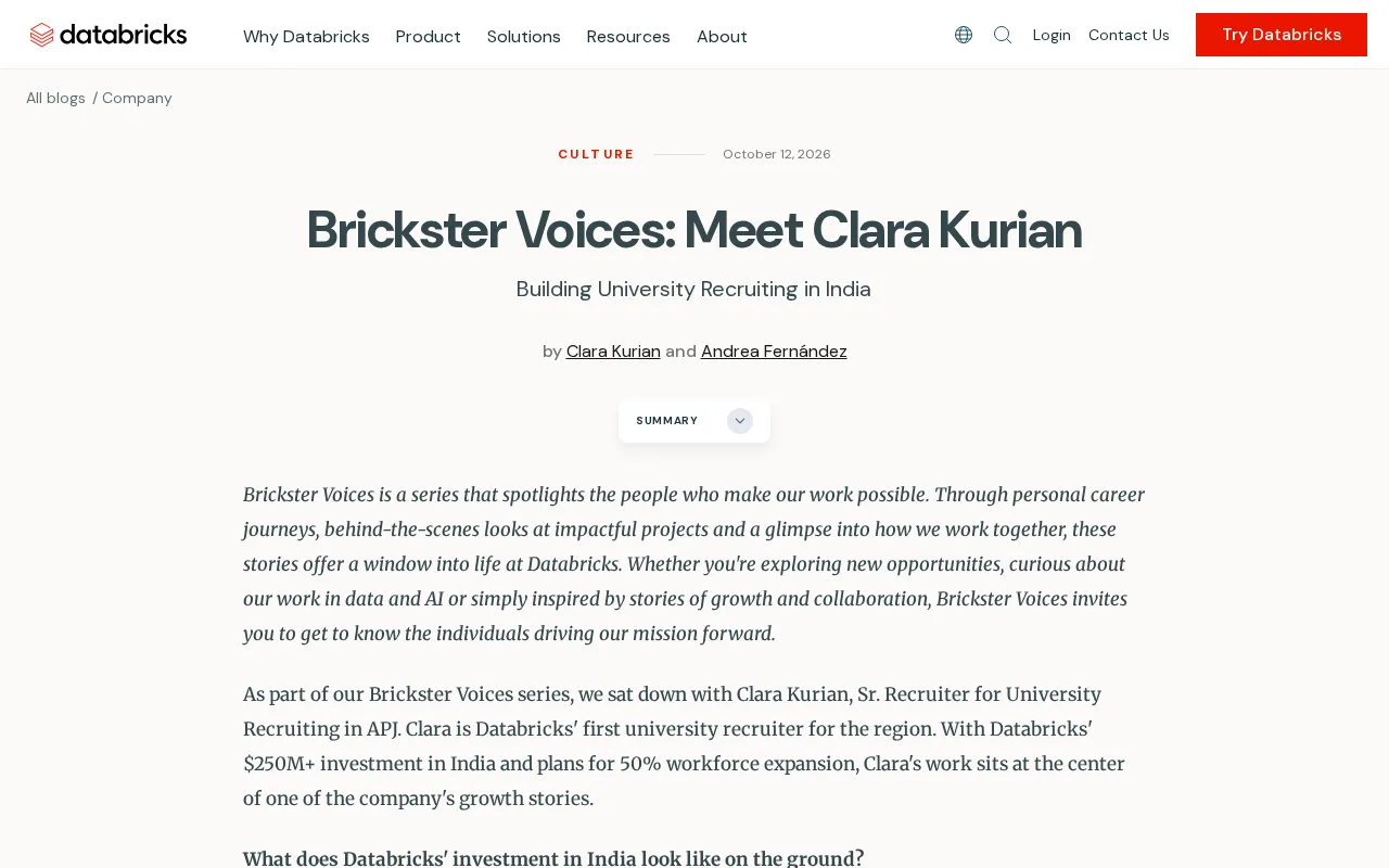 Brickster Voices:走近Clara Kurian的职业故事