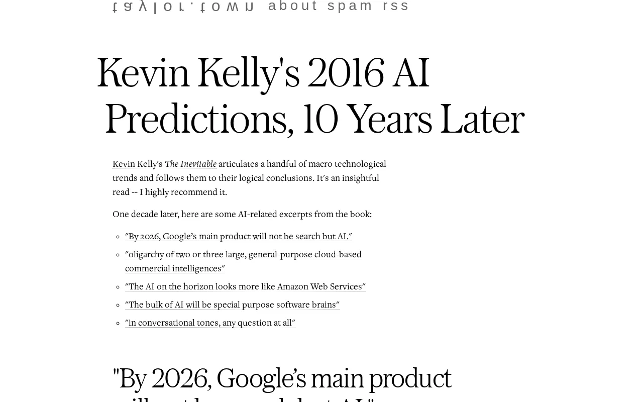 Kevin Kelly's 2016 AI Predictions: How Many Came True a Decade Later?