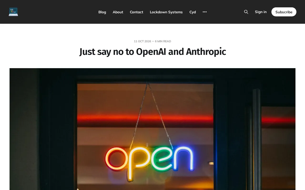 Just say no to OpenAI and Anthropic