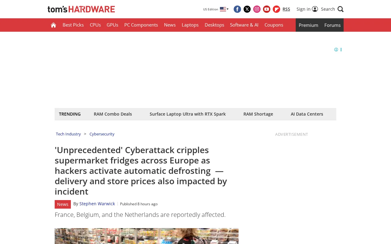 Hackers Breach European Supermarket Freezers, Remotely Trigger Auto-Defrost