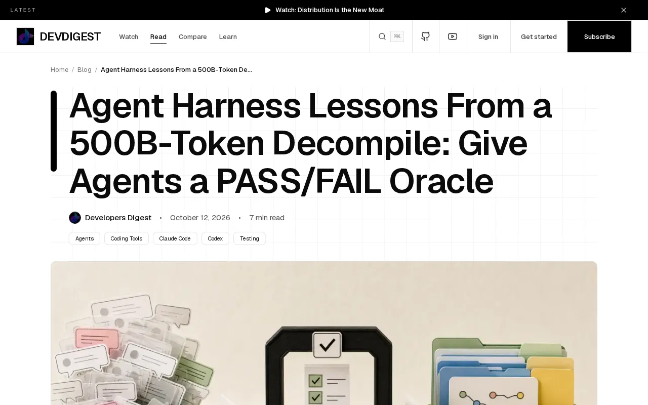 500B Tokens in Practice: Why an Agent Harness Must Have a PASS/FAIL Oracle