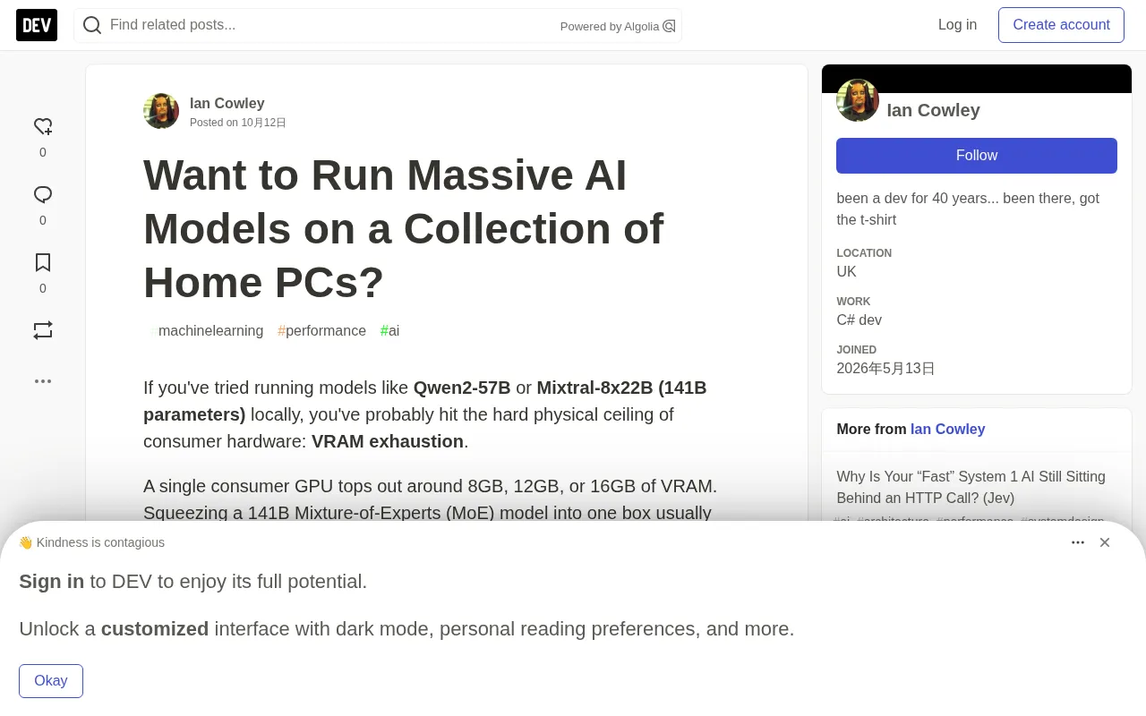 Running a 141B LLM on a Home PC Cluster: Glacier Distributed Inference Hands-On