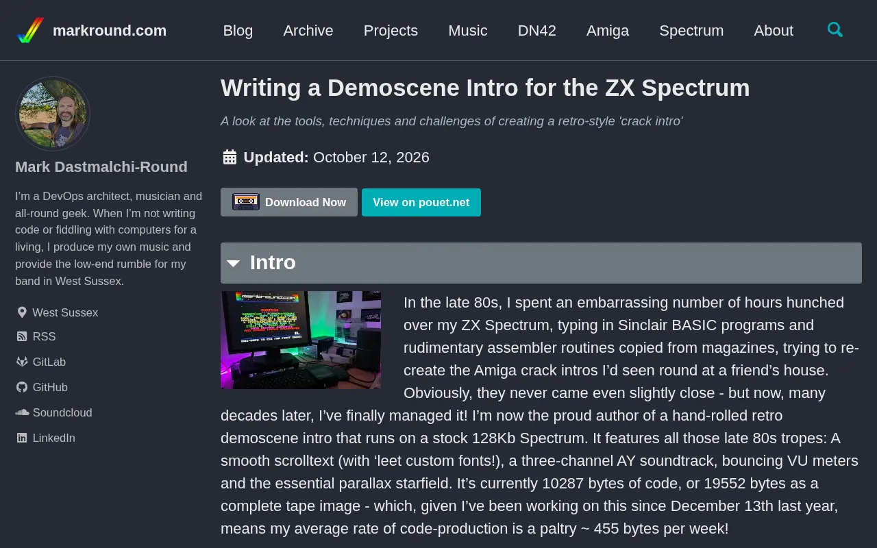 Writing a Demoscene Intro for the ZX Spectrum