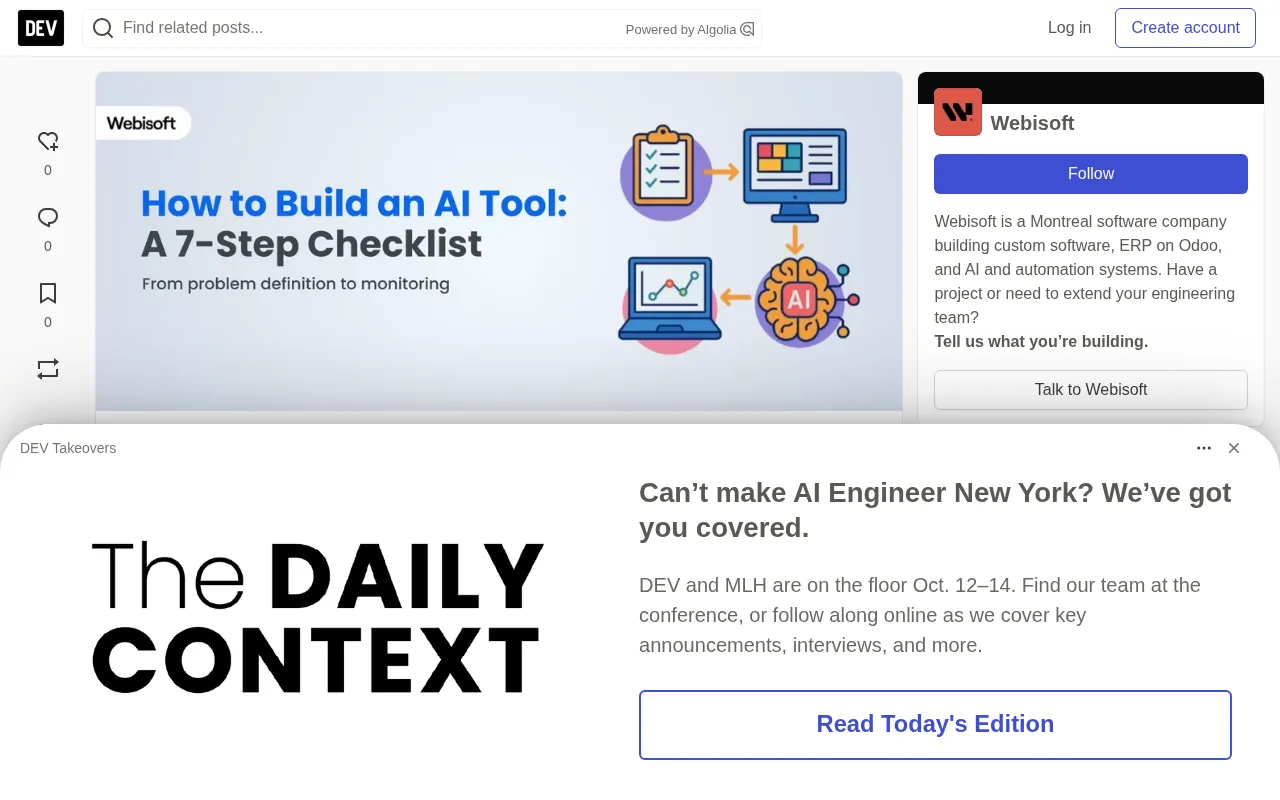 How to Build an AI Tool: A 7-Step Checklist from Problem Definition to Monitoring