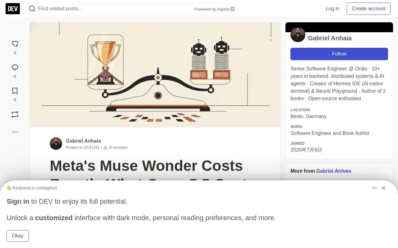 Muse Wonder Priced Same as Opus 5.5: Loses 9 of Meta's Own 14 Benchmarks