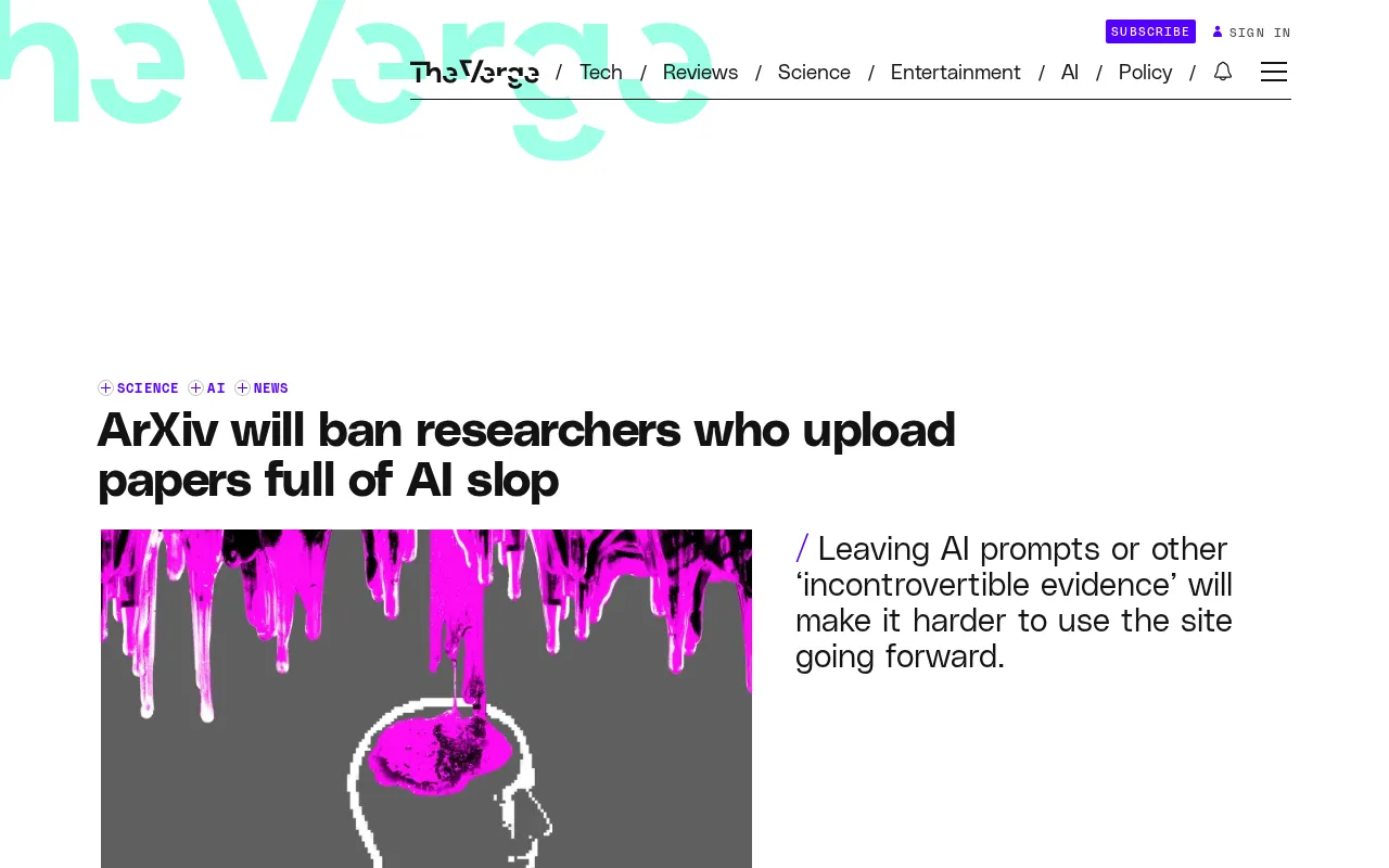 arXiv's New Rule: Upload AI Slop Papers and Face a Ban