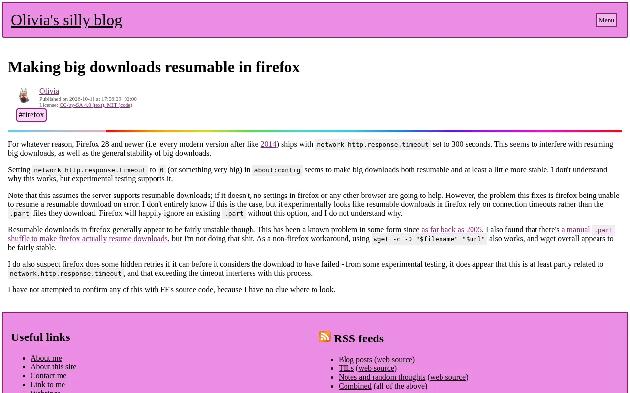 Firefox resumable downloads for large files