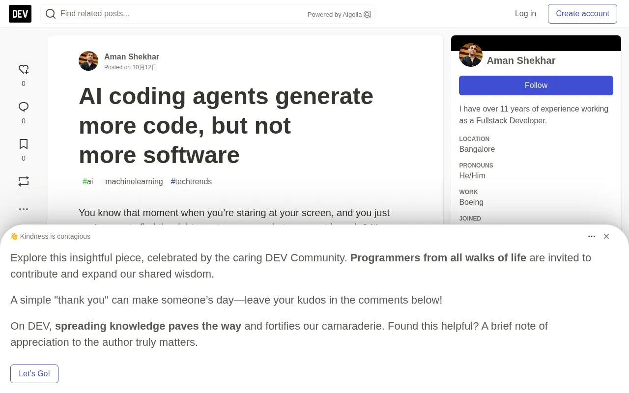 AI Coding Agents Generate More Code, But Not More Software