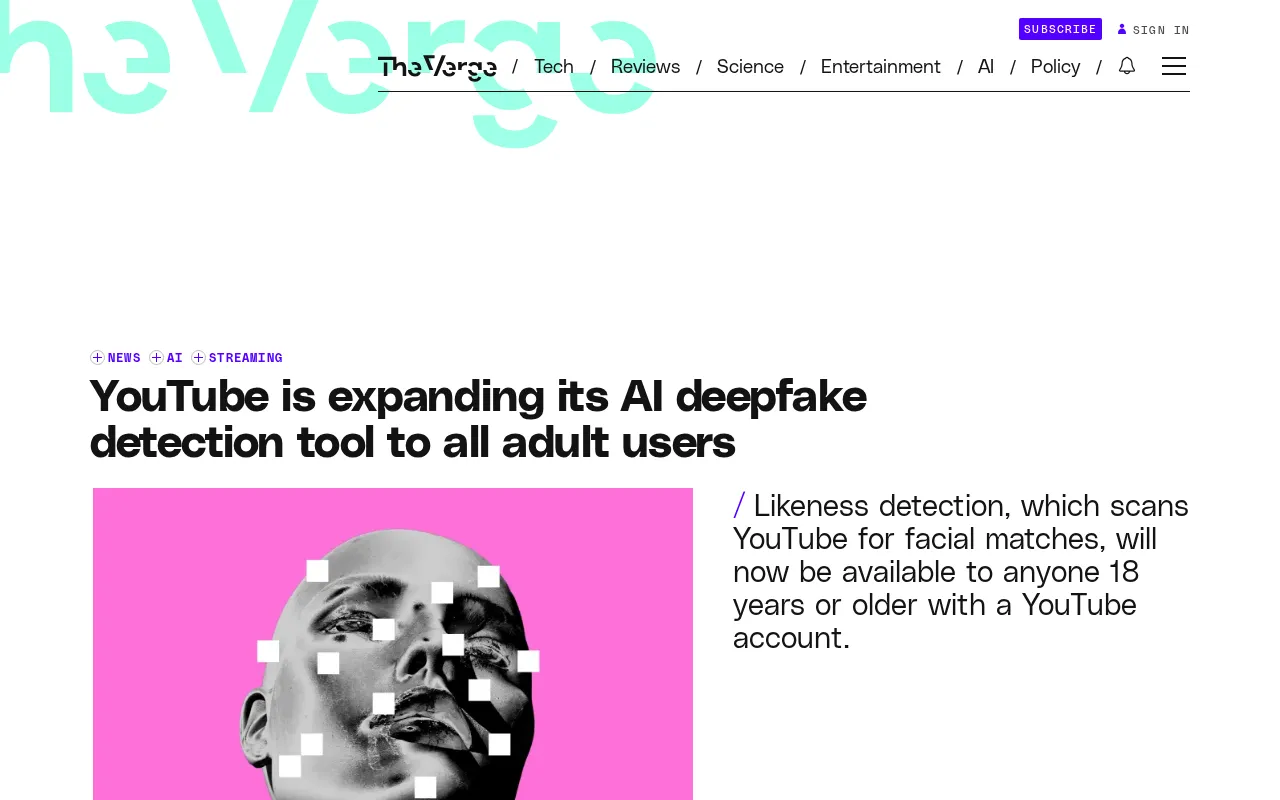 YouTube's Deepfake Detection Tool Now Available to All: AI Facial Scanning Protects Your Likeness