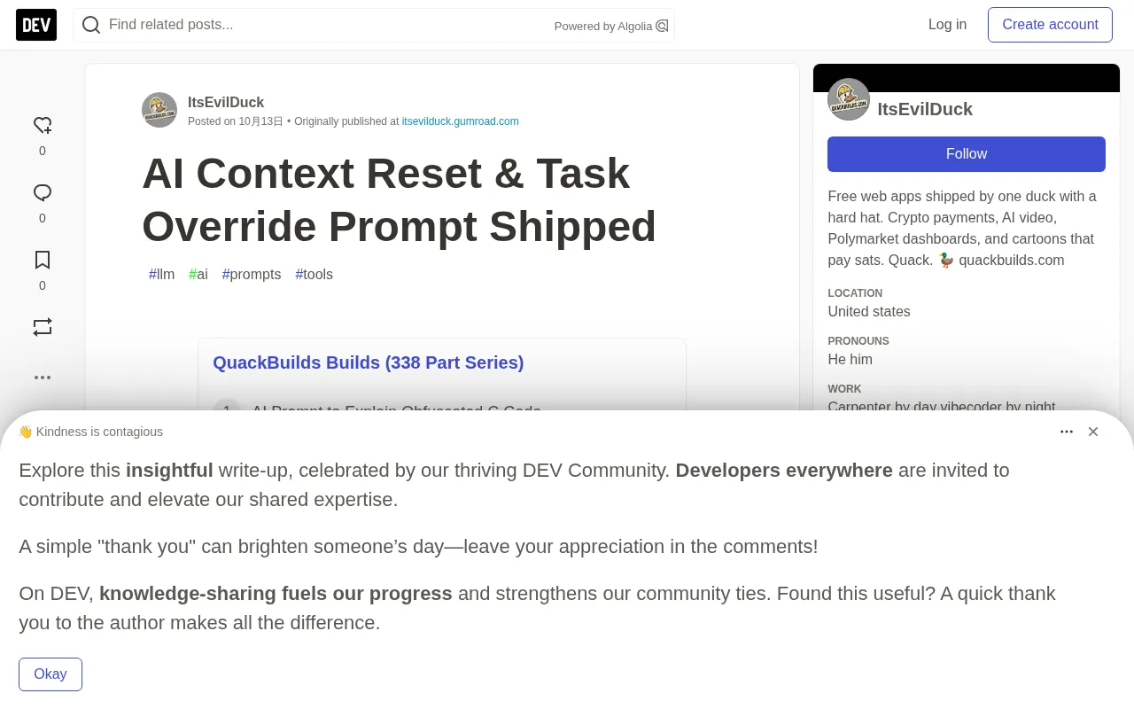AI Context Reset & Task Override Prompt Shipped