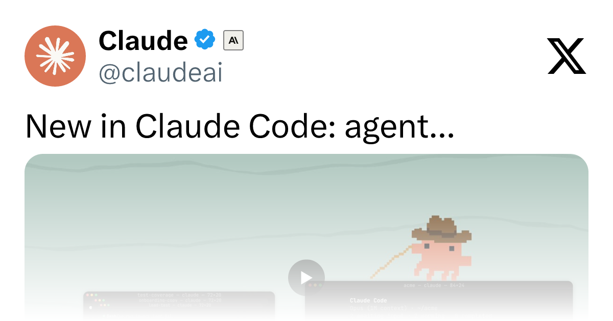 twitter source: New in Claude Code: agent view. One list of all your sessions, available today as a research previe