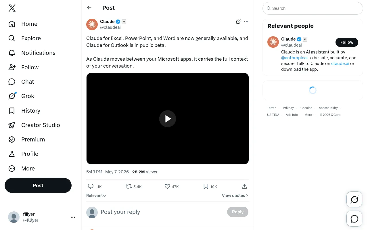 Claude Comes to Office: Excel, PowerPoint, and Word Now Generally Available