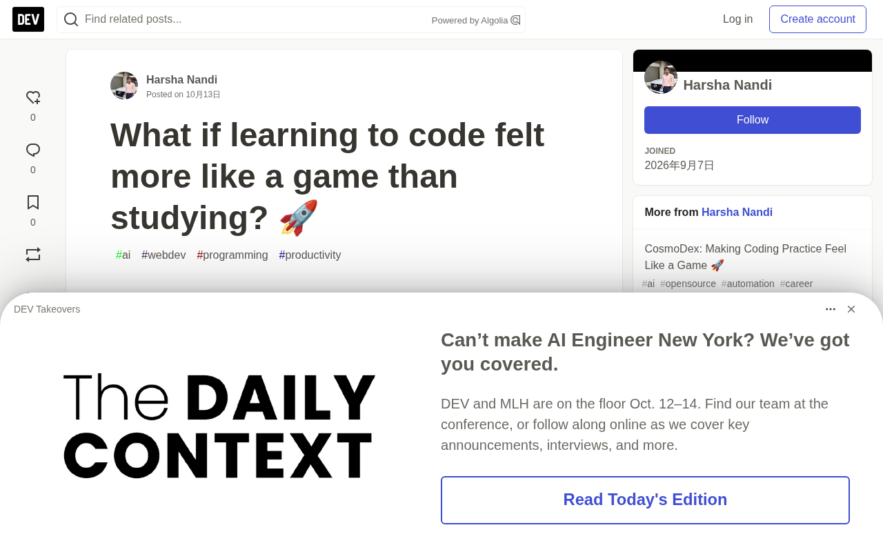 A New Way for Programmers to Learn: CosmoDex Makes Coding Addictive Through Gamification