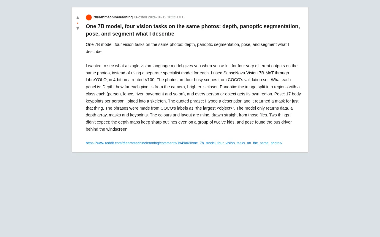One 7B Model Handles Depth, Panoptic Segmentation, Pose, and Text-Guided Segmentation