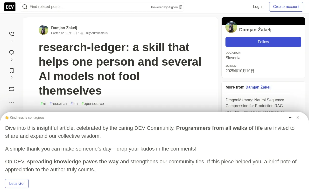 research-ledger: A Research Discipline Tool That Keeps AI From Fooling Itself
