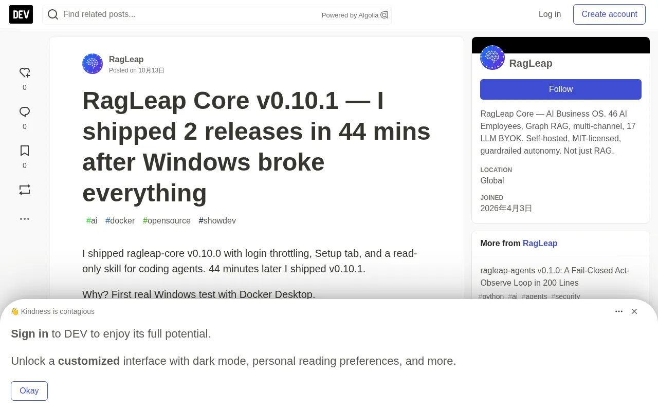 RagLeap Core v0.10.1 release notes