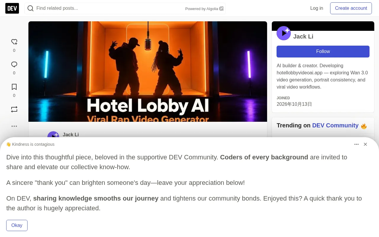 RSS source: Wan 3.0 workflow breakdown of the Hotel Lobby AI rap meme