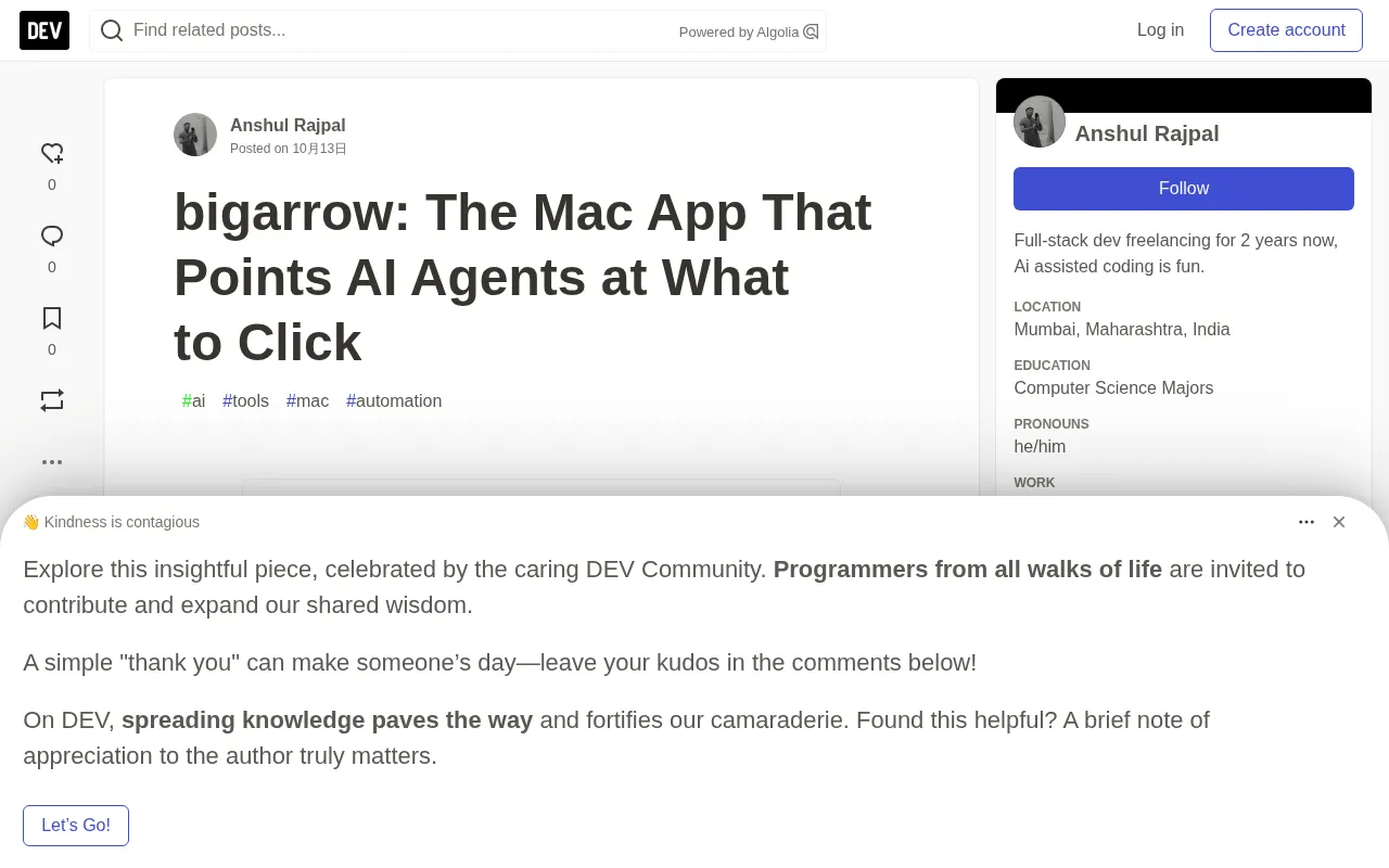 bigarrow: A Mac Visual Clicking Tool That Points the Way for AI Agents