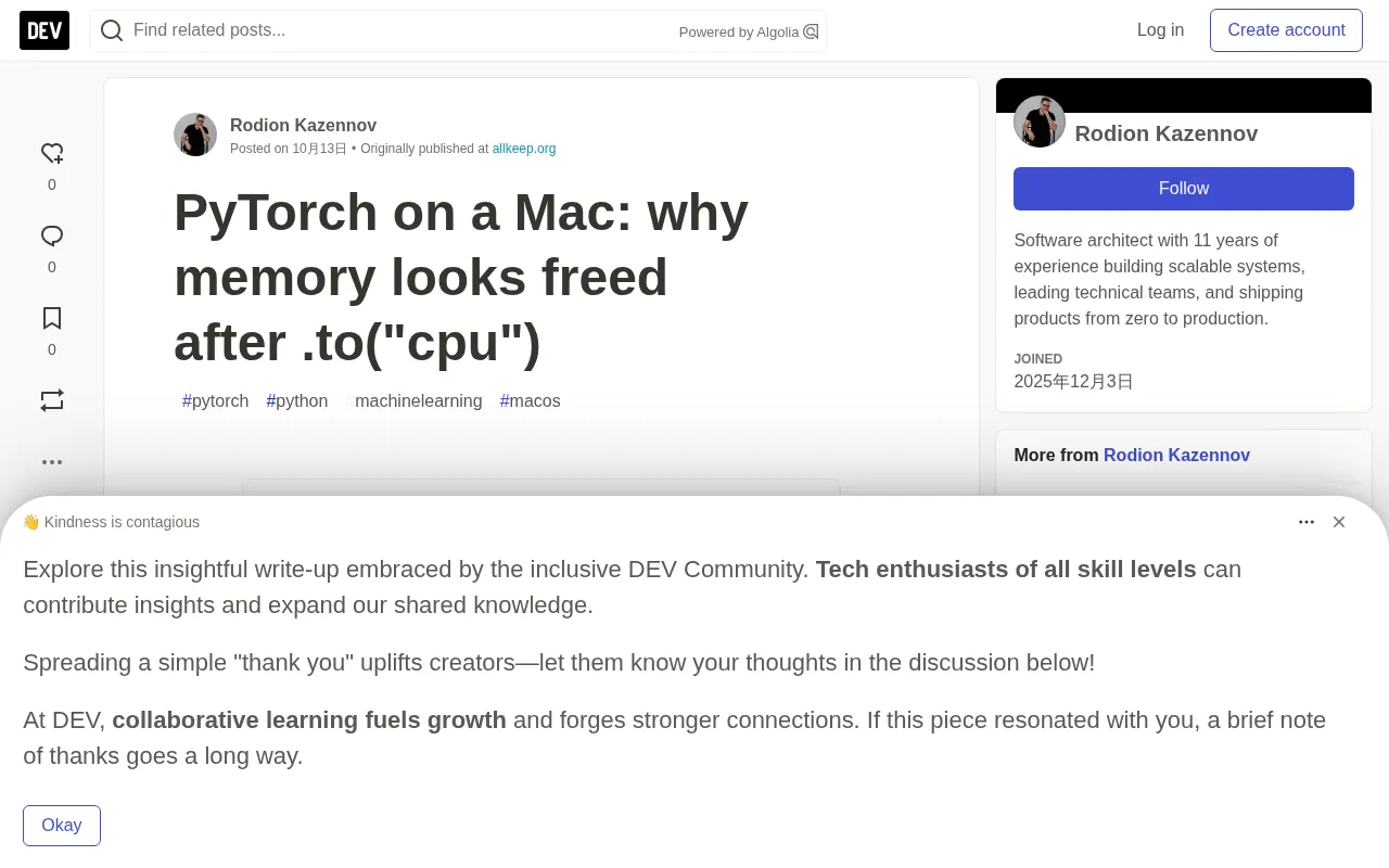 The PyTorch Mac Memory Illusion: Why Process Footprint Plummets After .to("cpu")