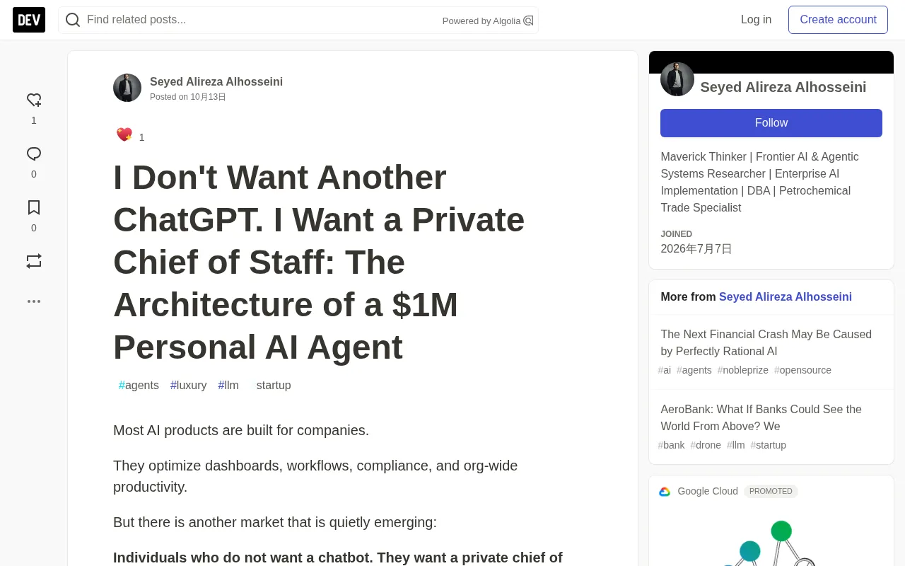 I Don't Want Another ChatGPT. I Want a Private Chief of Staff