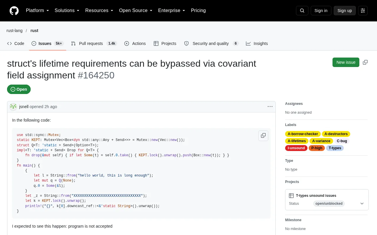Rust Borrow Checker Exposes an 11-Year-Old Unsoundness Bug