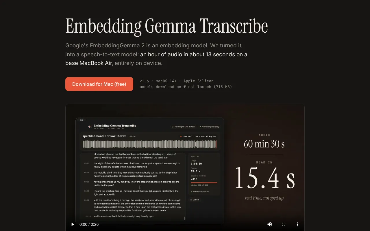 One Hour of Audio Transcribed in Just 13 Seconds on a MacBook Air