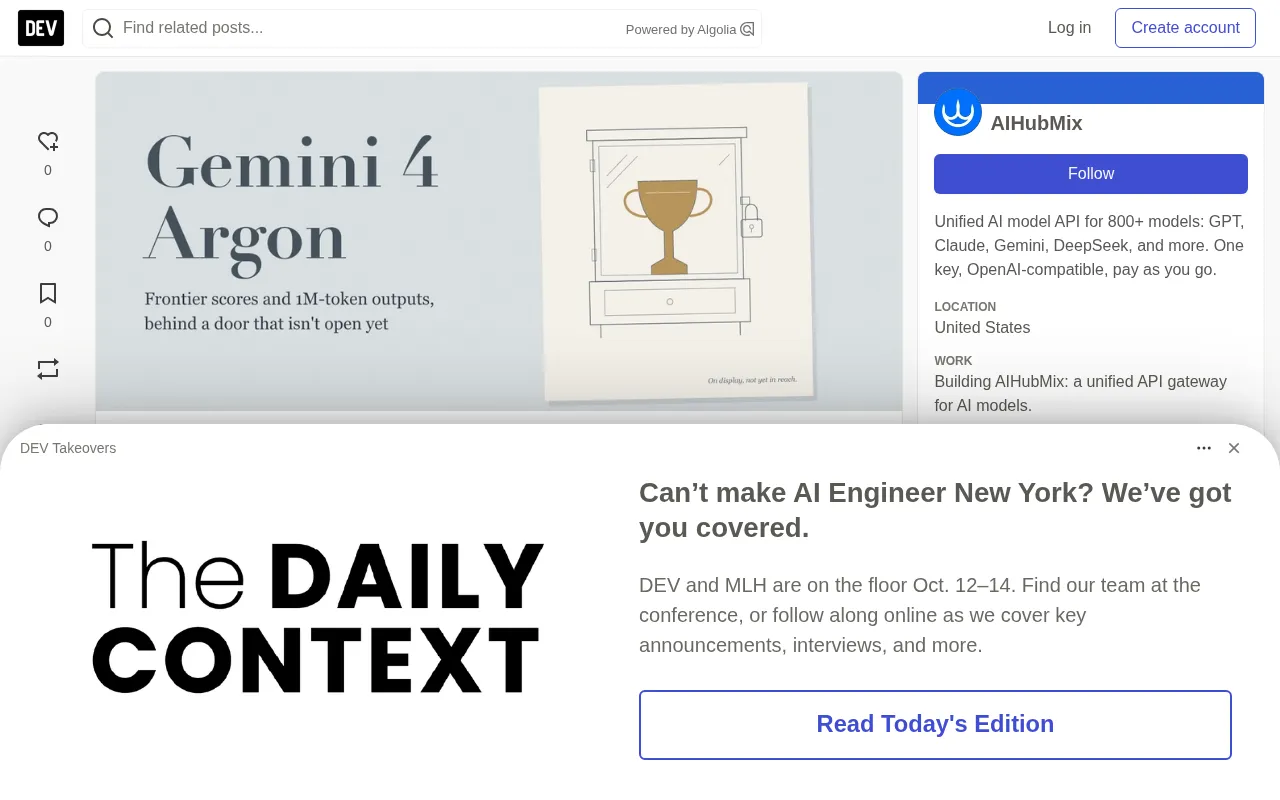 rss source: Gemini 4 Argon for Developers
