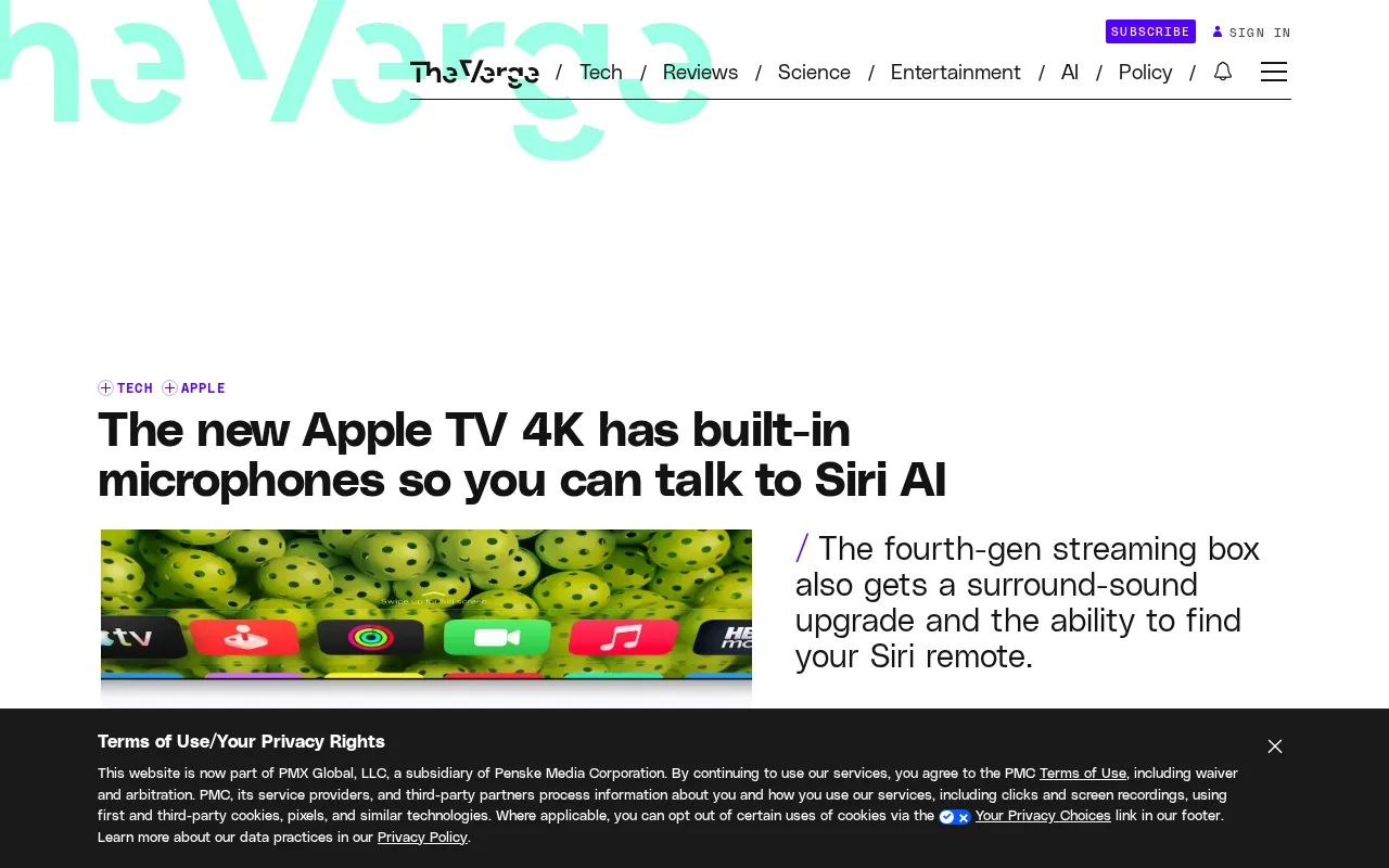 New Apple TV 4K Features Built-in Microphone for Hands-Free Siri AI Conversations