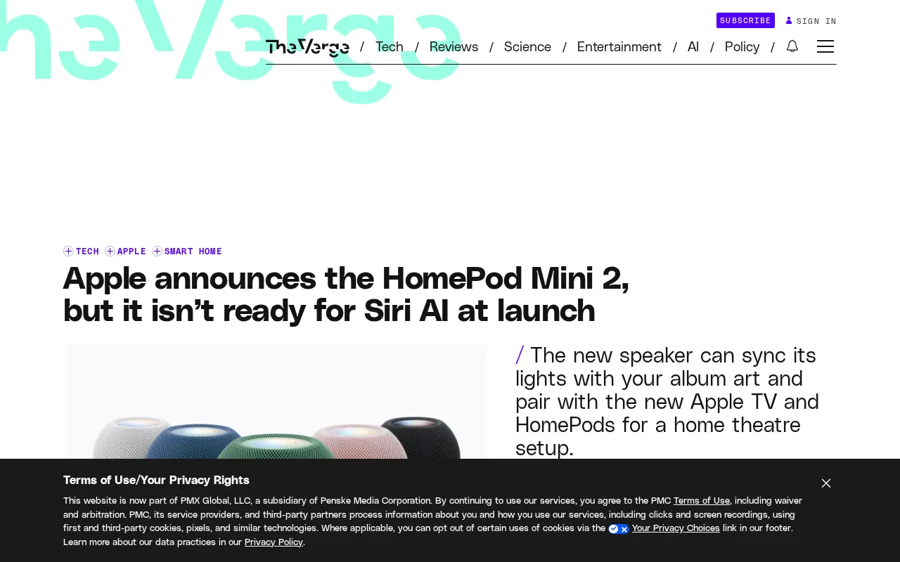 Apple announces the HomePod Mini 2, but it isn't ready for Siri AI at launch