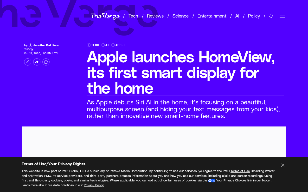 Apple HomeView 发布:苹果首款智能显示屏亮相