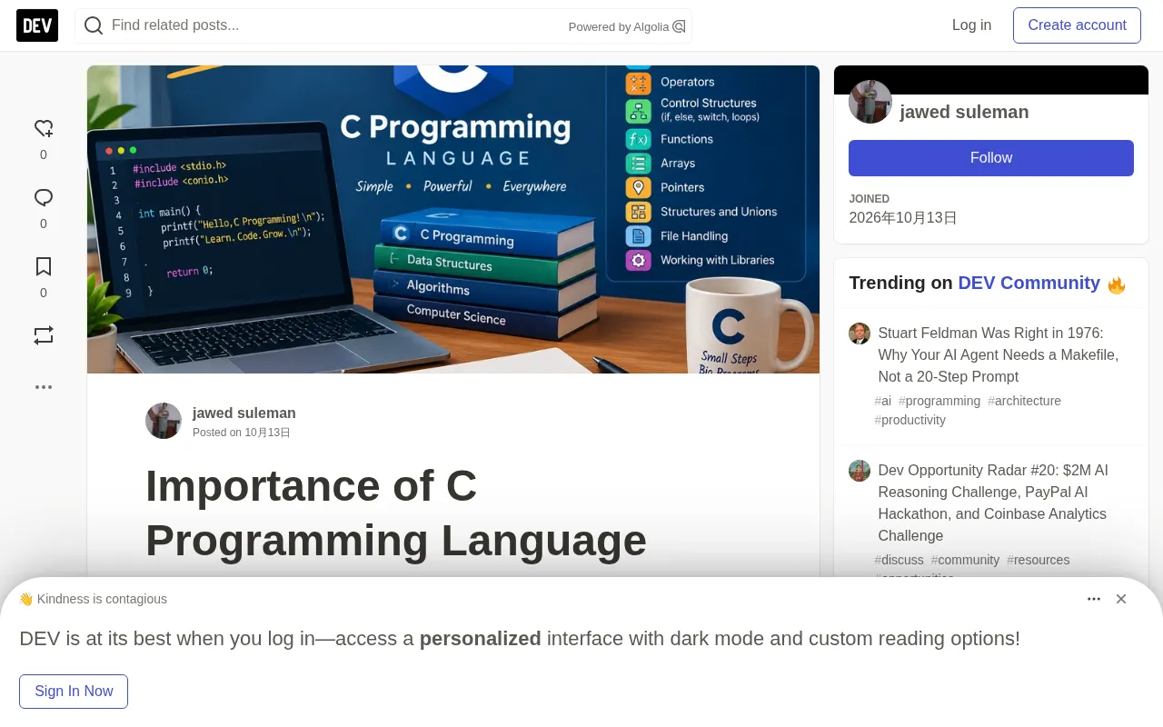 Why C Language Still Matters: From Operating Systems to Embedded Systems