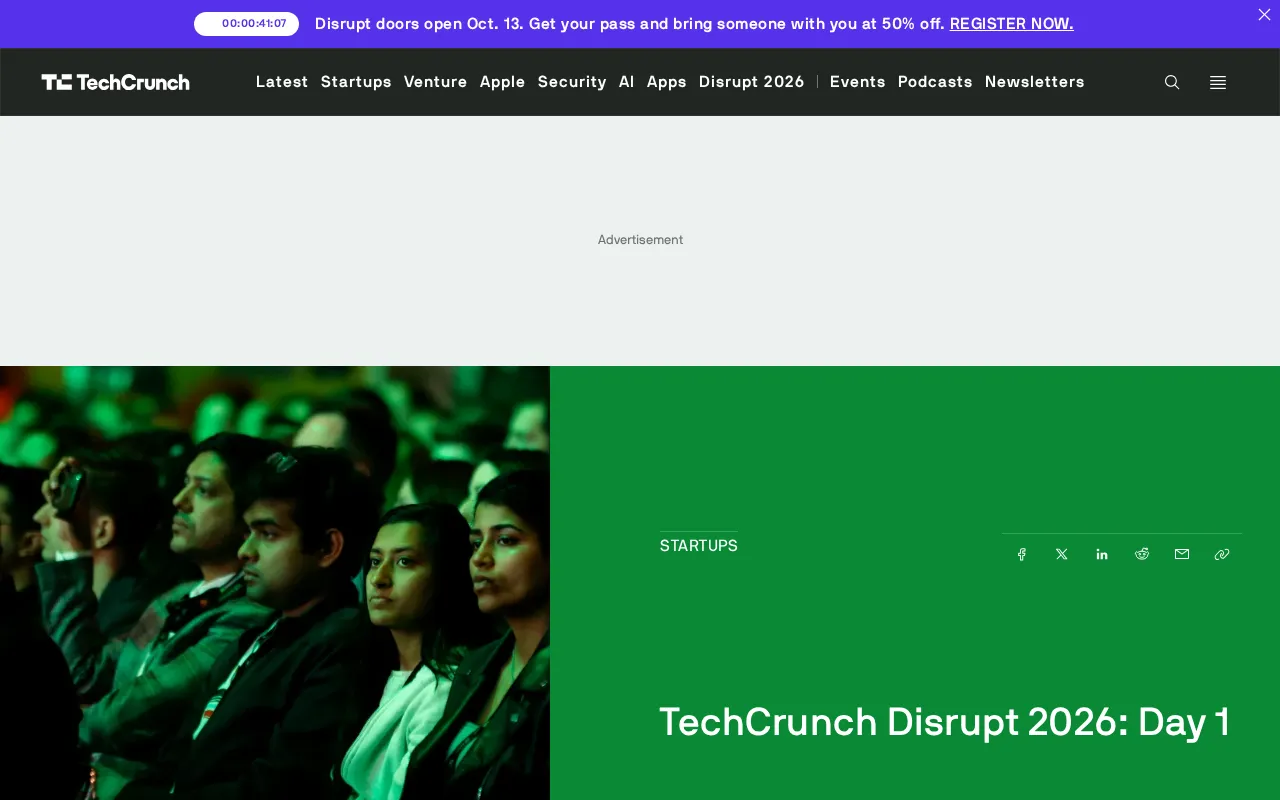 TechCrunch Disrupt 2026 Day 1 Schedule Preview