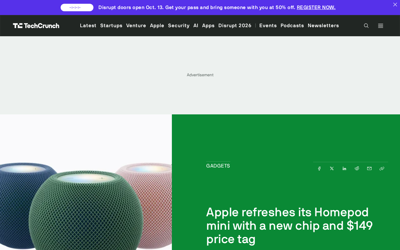 苹果HomePod mini焕新:新芯片加持,售价149美元