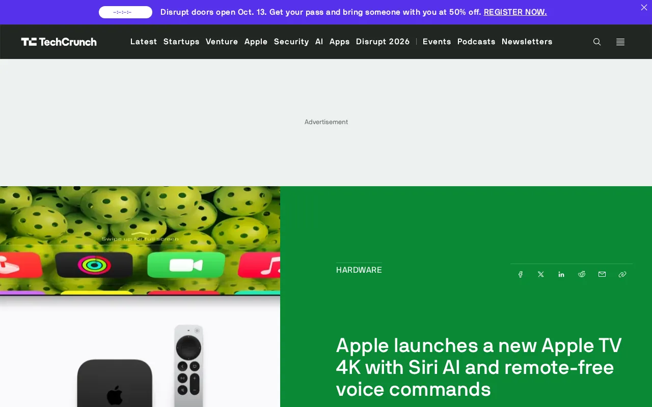 Apple Launches New Apple TV 4K: Siri AI-Powered, No Remote Required