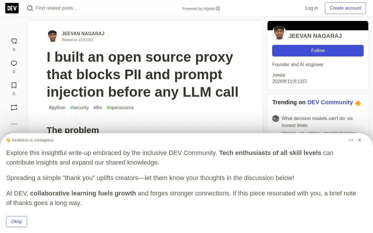 Open-Source Proxy Jnvoy: Intercepting Privacy Leaks and Injections Before the LLM Call