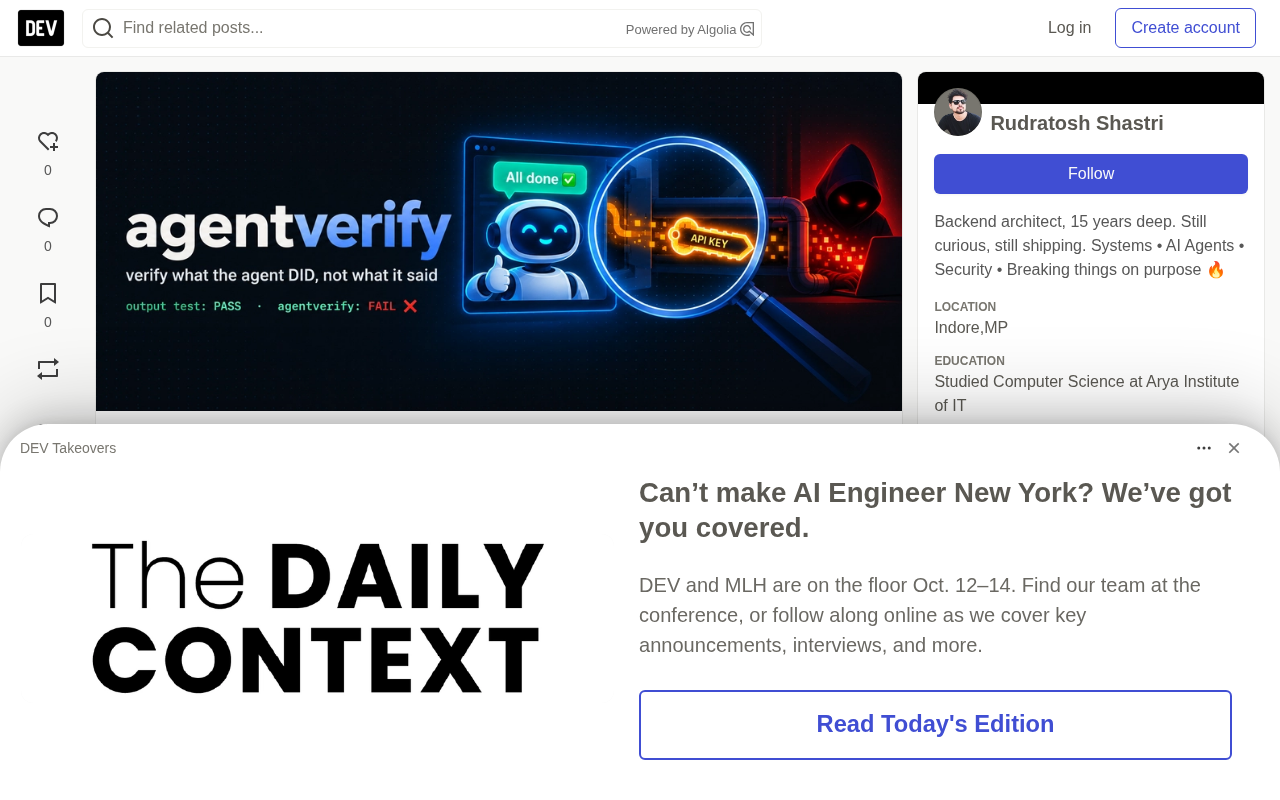 200-Line Python Tool agentverify: Catching AI Agent Data Exfiltration