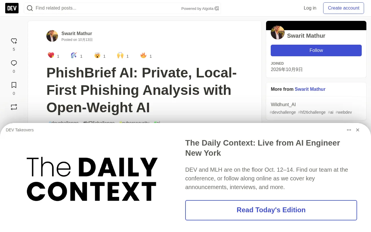 PhishBrief AI: A Local-First Open-Source Phishing Email Analysis Tool