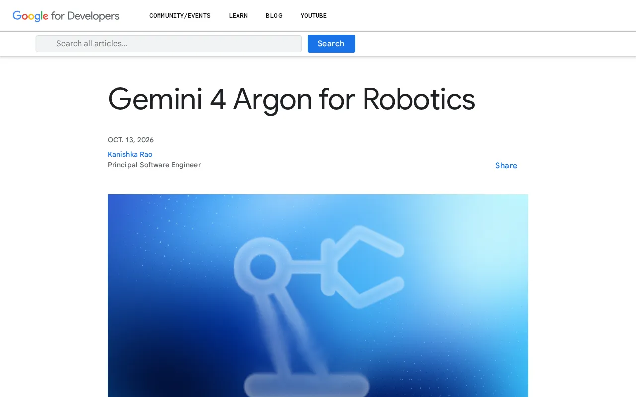 Gemini 4 Argon for Robotics