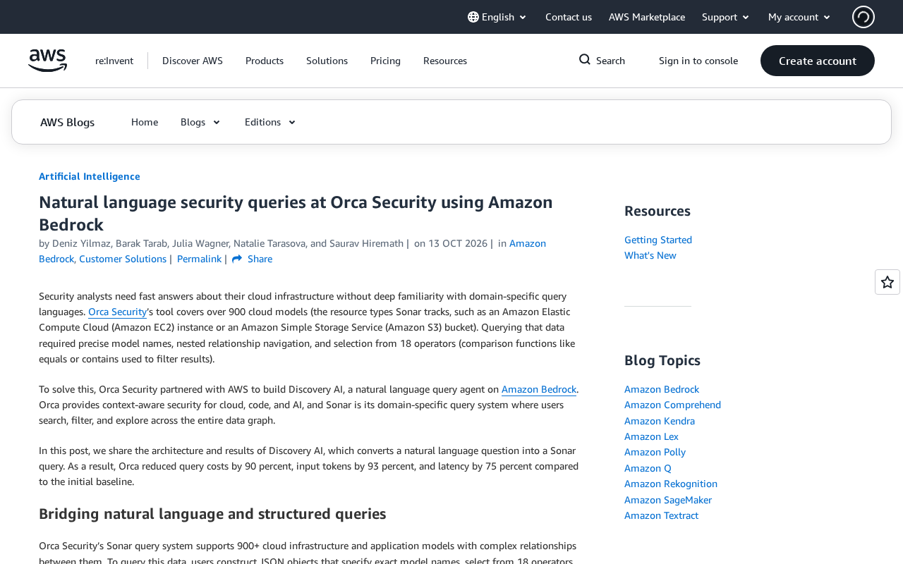 Orca Security Builds Natural Language Security Queries on Amazon Bedrock, Cutting Latency by 75%