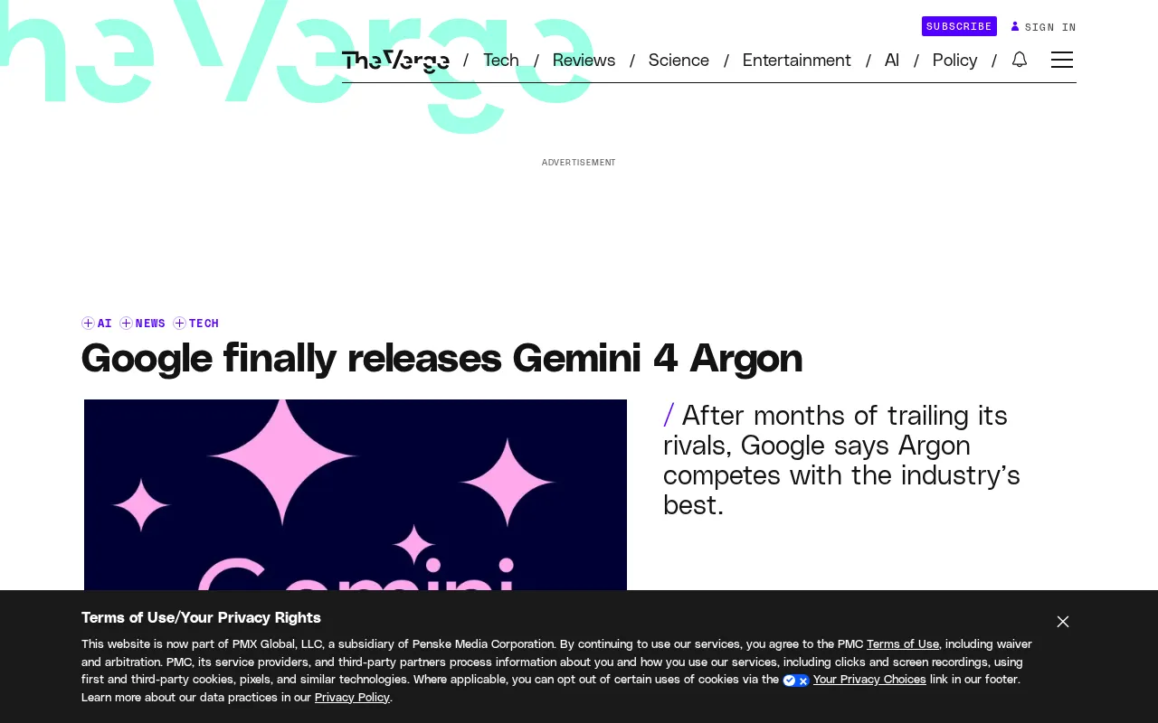 Google Releases Gemini 4 Argon: Frontier Reasoning Capabilities Take On the Industry's Best