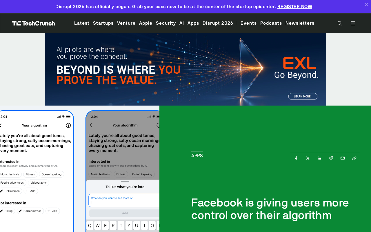 Facebook推出Your Algorithm:用户可自定义推荐算法