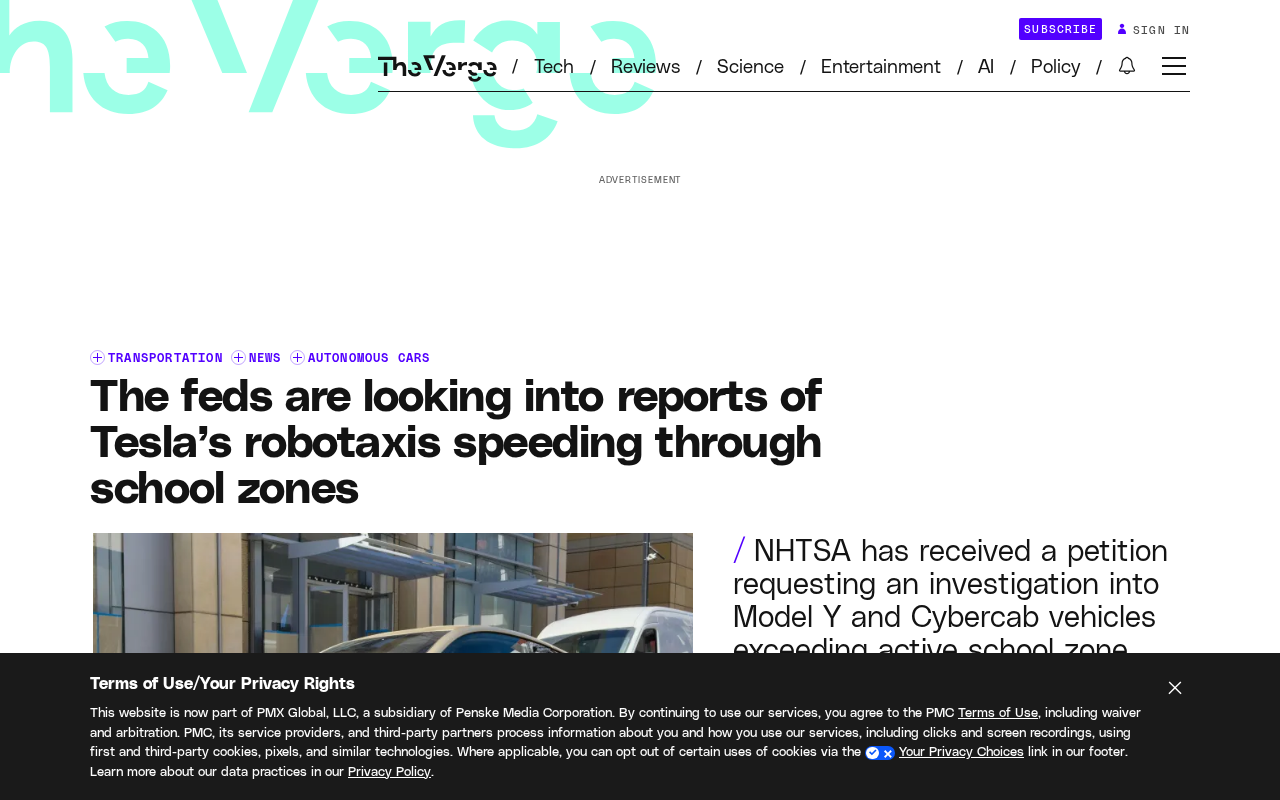 NHTSA 调查特斯拉 Robotaxi 学区超速指控