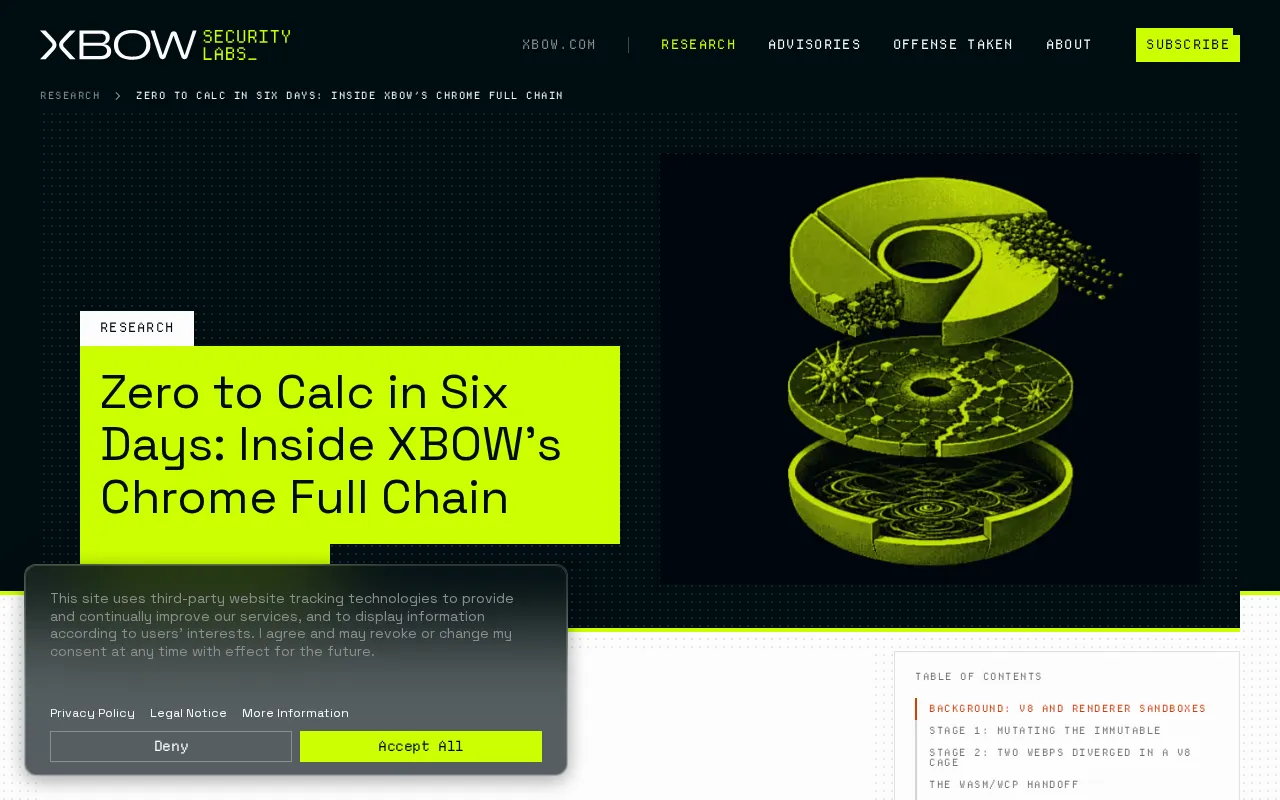 Breaking Chrome in Six Days: A Deep Dive into XBOW's Exploit Chain