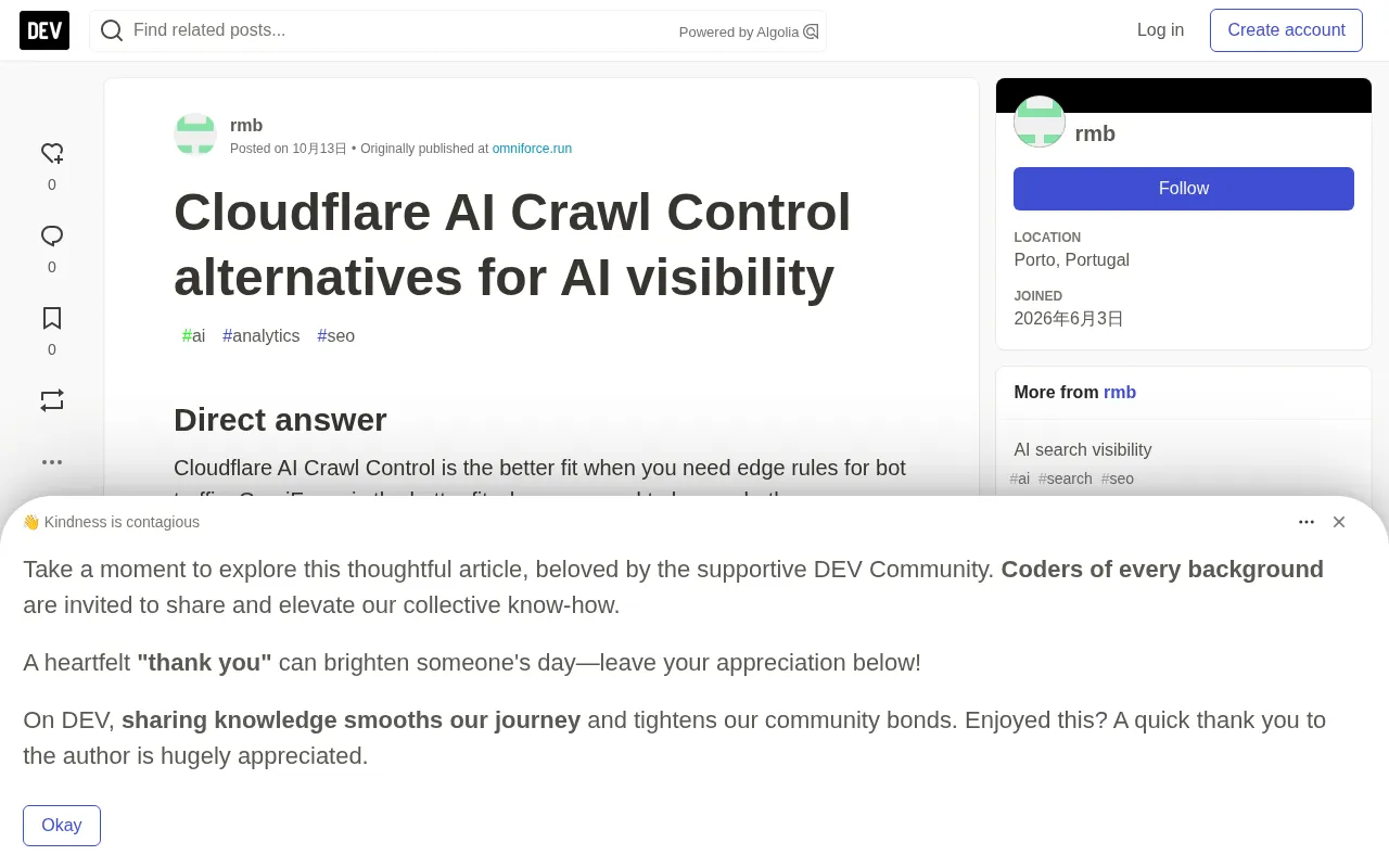 Cloudflare AI Crawl Control Alternatives: AI Visibility Comparison