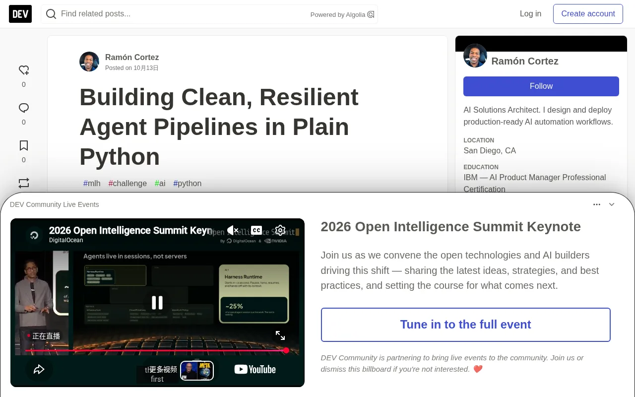 Building Lean, Resilient Agent Pipelines in Pure Python