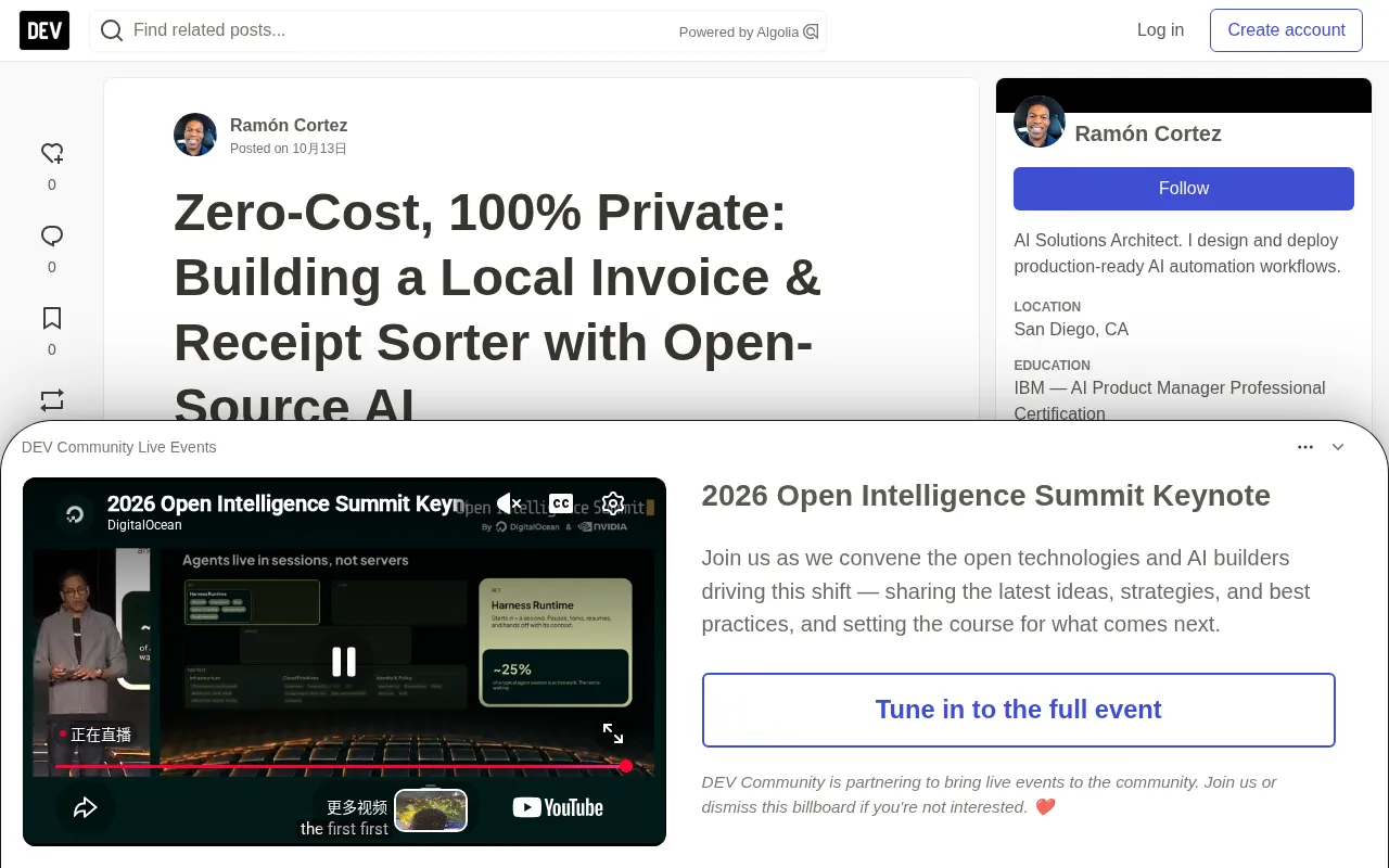 Zero-Cost Local Invoice Classification: A Hands-On Open-Source AI Offline Solution