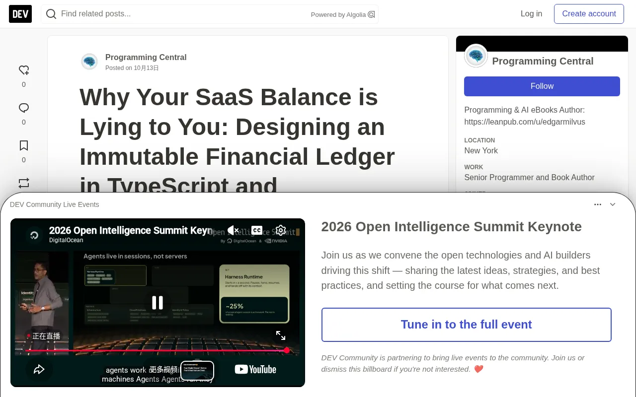Why Your SaaS Balance Is Lying: Immutable Ledger Design with TypeScript + PostgreSQL
