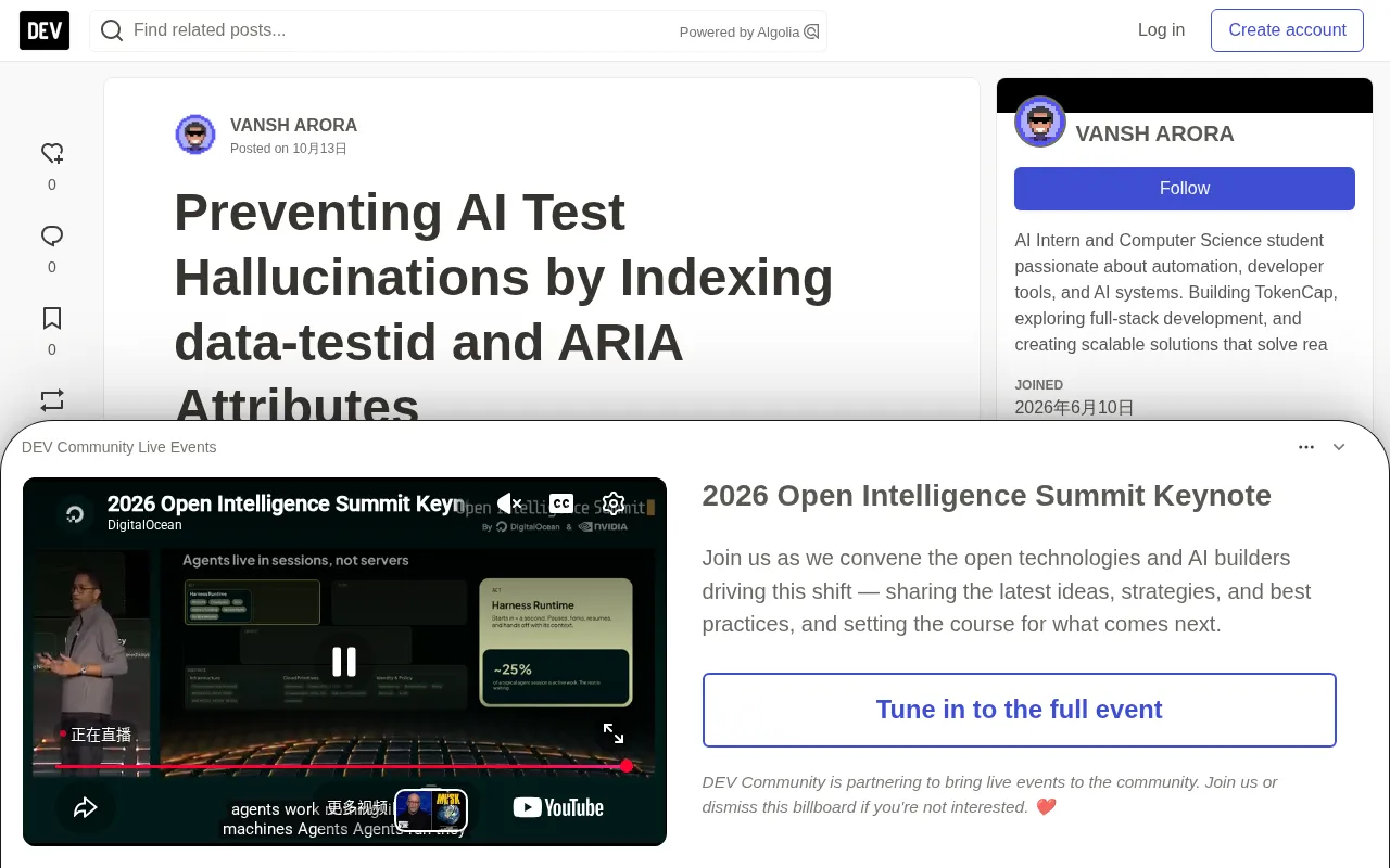 Indexing data-testid and ARIA Attributes: A New Approach to Solving AI Test Hallucinations