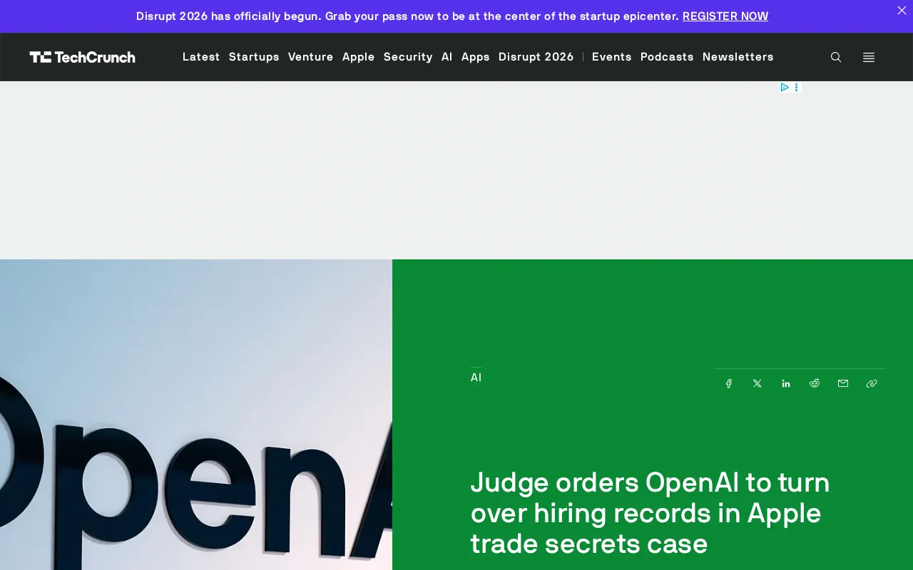 Apple v. OpenAI Trade Secrets Case: Judge Orders Production of Hiring Records